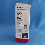 Satco S29890, 4w B11 Led; Clear; Candelabra Base; 3000k; 350 Lumens; 120v. Fixed Price $8.89.