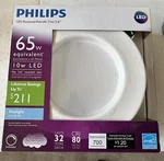Philips Led Downlight 5-6" Retrofit 65w Equivalent 10w Dimmable Daylight. Fixed Price $14.95.