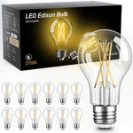 12 Pack A19 Vintage Led Edison Bulbs, Dimmable, 60w Equivalent, High Brightness. Fixed Price $34.24.