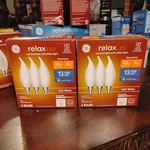 Ge Relax 40w Led Hd Bulbs Candelabra Soft White Dimmable 3-pack Lot Of 2. Fixed Price $22.95.