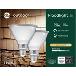 Ge Outdoor 90w Led 15w Bulbs Spot Par38 Medium Base Warm White Wet Rated 2bulbs. Fixed Price $16.98.