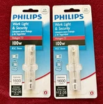 Pair New Philips 100w 120v Clear Rsc Base T3 Work Light/security Bulbs. Fixed Price $10.88.