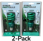 Feit Ecobulb Party Bulb Green Light 13 Watt 60 Replacement ( 2 Pack ) Nos. Fixed Price $16.99.