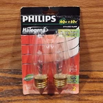 2 Pack Philips 40 Watt Stylized Flame Halogena Dimmable Light Bulb Medium Base. Fixed Price $18.69.