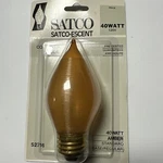 Satco S2716 120v Medium Base 40-watt C11 , Amber Spun. Fixed Price $5.95.
