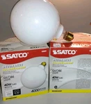 (2) Satco 40w White G40 Globe 120v Light Bulb. Fixed Price $17.75.