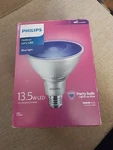 Philips #13.5-par38- 13.5 Watt Blue Led Flood Light Bulb- Medium Base 9290013065. Fixed Price $14.86.