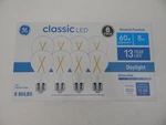 Ge Lighting 8 Pack Led 60w/8w A19 Daylight 5000k-dimmable-800 Lumens New. Fixed Price $29.99.