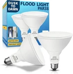 2 Pack Led Par38 Dusk To Dawn Flood Light Bulbs Outdoor Pack, Dtd-5000k. Fixed Price $24.64.