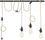 Kenmi 3-light Hanging Light With Plug In Cord,plug Pendant 22ft Hemp.... Fixed Price $34.01.
