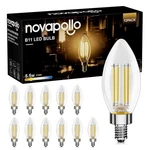12 Pack Novapollo B11 Bullet Edison Bulbs 5.5w 500lm 2700k Dimmable E12 Base. Fixed Price $14.99.