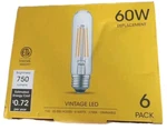 Gozelux Vintage Tubular Light 60 W Led Edison Bulb 6 Pack Dimmable 750 Lumens. Fixed Price $8.00.