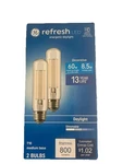 2pk Ge Decorative 60-watt 8.5w T10 Medium Base Led Daylight Dimmable Hd Lighting. Fixed Price $8.69.