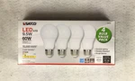 4 Pack Satco Led A19 Bulb Warm White 60w 800 Lumens Garage Door Opener. Fixed Price $19.99.