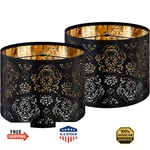 Go&so Drum Black Lamp Shades 13 Inches - Industrial Laser Cut Floral Design Line. Fixed Price $83.71.
