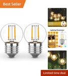 2 Pcs E26 G40 Led Bulbs - 1w Warm White Lighting Equiv. To 10w Incandescent. Fixed Price $13.29.