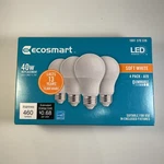 Ecosmart 40w Softwhite 4 Pack -a19 Led Bulbs Nib. Fixed Price $8.99.
