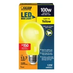 Feit Electric A19 Outdoor Led Bug Light, 100-watt 1 Count (pack Of 1), Yellow. Fixed Price $13.30.