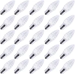 25 Pack C9 Led Replacement Christmas Light Bulb, Shatterproof Cool White. Fixed Price $35.94.