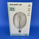 Ikea Molnart Led Bulb E26 160 Lm Large Balloon Lined Ribbed Glass Gray Tint. Fixed Price $29.50.