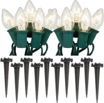 Lumabase Electric Pathway Lights With 10 Clear Bulbs. Fixed Price $50.26.