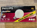 Phillips - Duramax 40w White G25 Globe Vanity Light Bulbs 3-pack. Fixed Price $22.45.