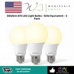 Degnju A19 Led Light Bulbs - 60w Equivalent 3 Pack. Fixed Price $14.99.