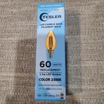 Tesler Led Amber Candle Base Bulb 5.5w 60 Watt Equivalent. Fixed Price $6.99.