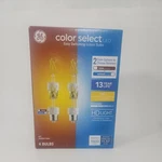 Ge Color Select 1 Box=4 Glass Light Bulbs Dimmable Hd 1600 Lumens 100w Uses 13w. Fixed Price $11.96.