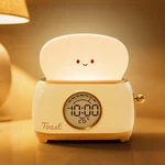 Aokpsrt Alarm Clock For Kids, Cute Toast Night Light Small, Yellow. Fixed Price $31.99.