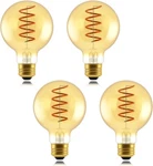 Helloify G25 Dimmable Led Flexible Spiral Filament Edison Bulbs Amber (4pk). Fixed Price $16.99.