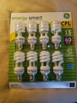 Ge Energy Smart Cfl Fluorescent 13 Watt Replaces 60 Light Bulbs - 8 Pack. Fixed Price $19.99.