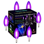Tito 6 Pack E12 B11 Dimmable Filament Led Candle Black Light Bulbs, Uva 395nm.... Fixed Price $42.00.