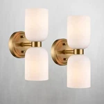 Claxy Gold Wall Sconces Set Of Two 2-light Modern Bath Vanity Lights With Mil.... Fixed Price $275.29.