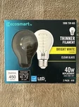 Ecosmart 40w A19 Bright White 3000k Thinner Filament Clear Led Bulb 2 Pack. B1. Fixed Price $11.99.