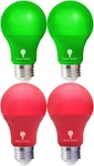 4 Pack Led Red And Green Light Bulbs - 120v E26 Base 9 Watt Pack,. Fixed Price $16.70.
