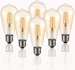 Hession Vintage Edison Led Bulb, 6 Count (pack Of 1), Amber Glass-2700k. Fixed Price $28.99.