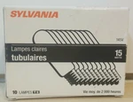 Sylvania 18078 15t6-145v Clear T6 Cand Lamp - Package Qty 10. Fixed Price $12.00.