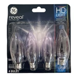 Ge Reveal Hd Pure Clean Light 60w Dimmable Candelabra Bc Type Total 4 Bulbs. Fixed Price $19.99.