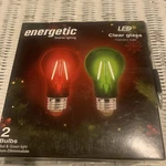 Energetic Led Clear Glass Light Bulbs Red & Green Christmas Decorations 2 Pack. Fixed Price $11.99.