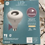 General Electric Led + Speaker Light Bulb W/ Remote Soft White Br30. Fixed Price $15.00.
