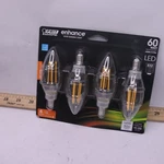 (4-pk) Feit Electric Decorative Chandelier Antique Filament Led Light Bulb. Fixed Price $9.59.