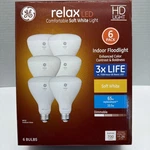 Ge Relax Led 6-pack Soft White Indoor Floodlight Bulbs 65w Replacement Dimmable. Fixed Price $21.87.