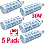 5 Pack Bright 300w Eq. Led Bulb 30w 144-chip Corn Light 6000k Cool Daylight E26. Fixed Price $39.99.