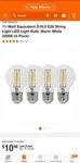 (4-pack) Feit Electric E26 String Light Led Bulb, Warm White 2200k. Fixed Price $8.00.