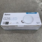 Sunco Lighting 10 Pack Vanity Globe Count 3000k Warm White G25 Led. Fixed Price $34.99.