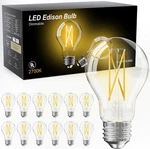 12 Pack A19 Vintage Led Edison Bulbs, Dimmable, 60w Equivalent, High Brightness. Fixed Price $36.83.