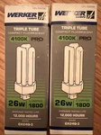 2 Werker Lamps Cfl 10256 Triple Tube Light Bulb Gx24q-3 Base / 26w 1800 Lumens. Fixed Price $12.99.