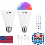 2 Pack 5200mah Rechargeable Light Bulbs With Remote E26 Battery Operated B. Fixed Price $40.37.