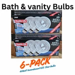 Qty 2- Feit Electric 40-watt G25 120v (clear) 6 Bulbs, Bath & Vanity. Fixed Price $18.95.
